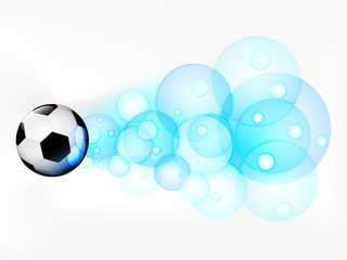 flying football ball with abstract bubble shoot vector