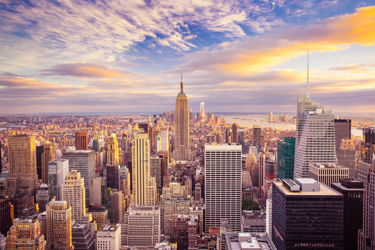 Fototapeta Fototapeta Widok na Nowy Jork podczas zmierzchu panorama