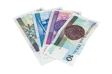 Obraz na płótnie Canvas Zestaw nowych polskich banknotów