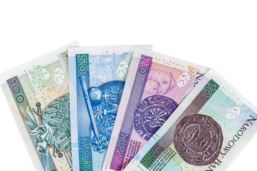 Fototapeta na wymiar Zestaw nowych polskich banknotów
