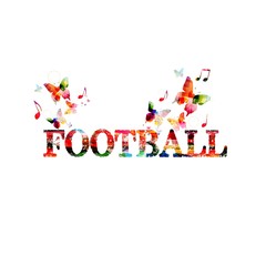 Colorful football inscription