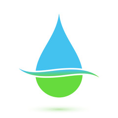 Blue and green drop symbol