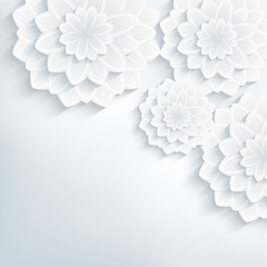 Floral abstract elegant background with 3d flowers © silvionka