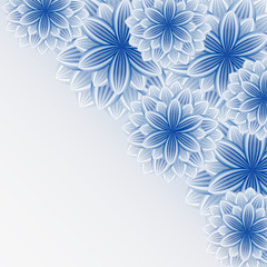 Beautiful lace blue-gray background with flowers
