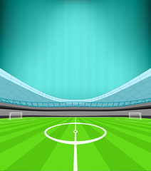 stadium midfield view with striped background vector