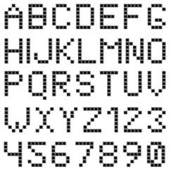 Square box styled font set