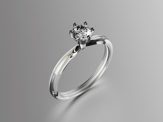 Engagement Ring with Diamond. Fashion Jewelry background