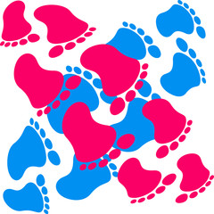 Viele Baby Füße Fußabdruck Muster