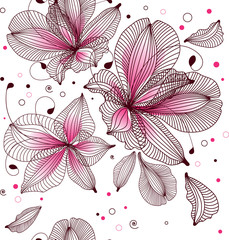 seamless floral background, vector illustration