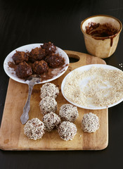 Sesame and chocolate candy d