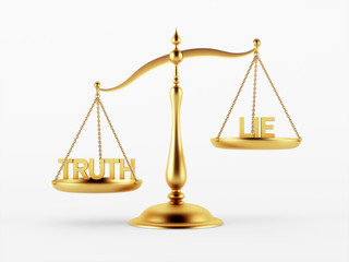 Truth and Lie Justice Scale Concept