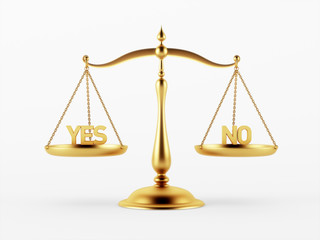 Yes and No Justice Scale Concept