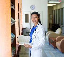 Healthcare professional reading