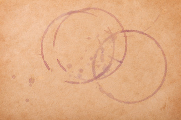 Wine stains on brown paper