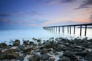 beautiful pastel colour sunset in Mabul Island