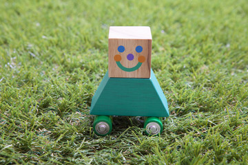 Fototapeta premium 芝生と車のイメージ