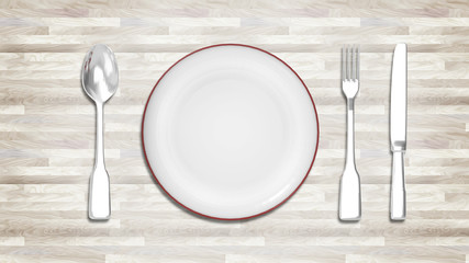 Plate on wood texture