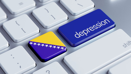 Fototapeta premium Bosnia and Herzegovina. Depression Concept.