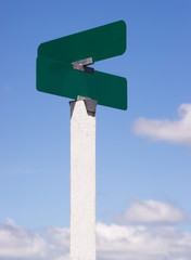 Blank Signs Crossraods Street Avenue Sign Blue Skies Clouds