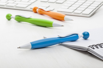 Colours plastic ball pens