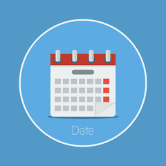 Date : Vector "calendar" icon flat design