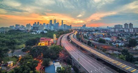 Foto op Plexiglas Zonsondergang van Kuala Lumpur, Maleisië © nakata_sahc
