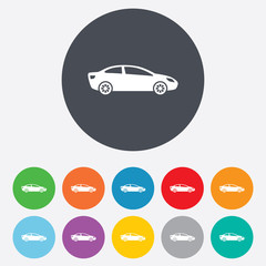 Car sign icon. Sedan saloon symbol.