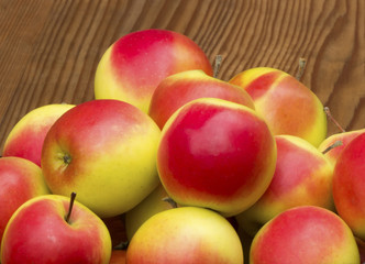 Apples  on old  wooden background