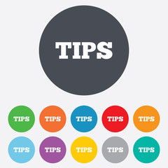 Tips sign icon. Service money symbol.