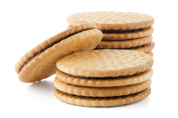 Sandwich biscuits with chocolate filling