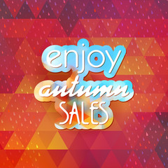 Enjoy autumn sales on geometric background. EPS 10