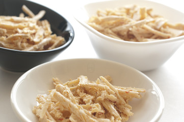 Bowl of grated cheese