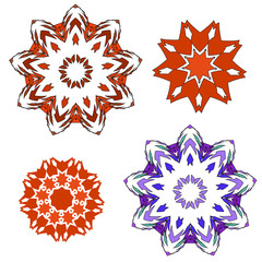 Lace floral colorful ethnic ornament