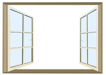 Vector format of opened window with empty space for custom text
