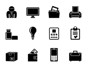 Silhouette Business and office equipment icons