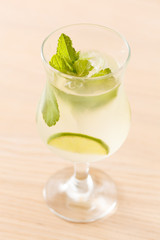 cocktail with lime and mint