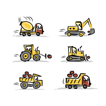 Set of construction equipment for your design