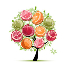 Frame made from fruits, sketch for your design