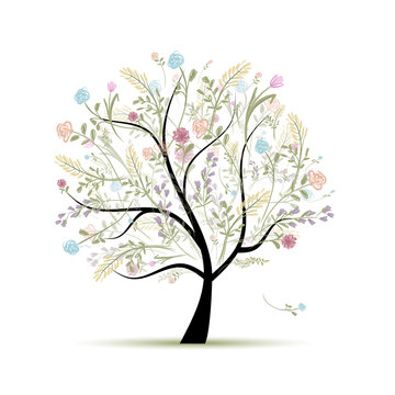 Spring tree floral for your design