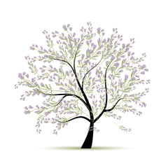 Obraz premium Wiosenne drzewo kwiatowy do projektowania