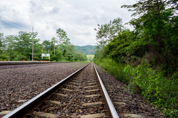 Obraz premium The rural train station in somwhere of Thailand