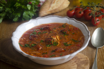 Chicken and chorizo soup