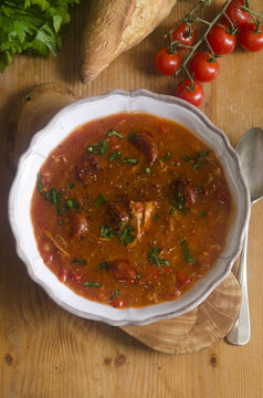 Chicken and chorizo soup