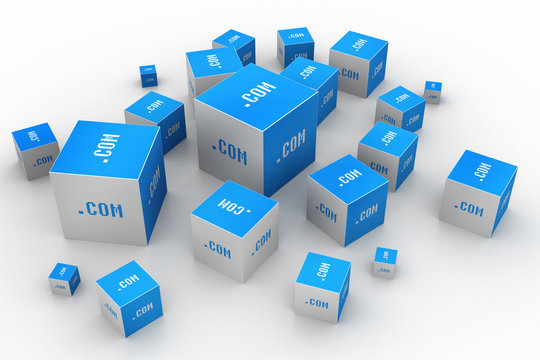 Dot Com Domain In Cubes