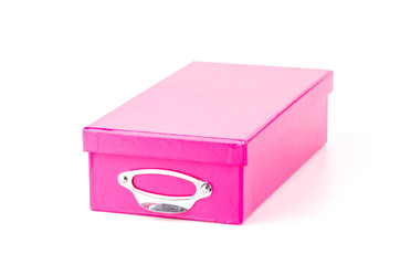Pink box isolated white background