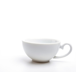 White coffee cup isolated white background