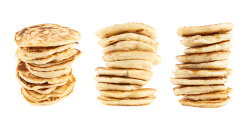 Stack of pancakes isolated