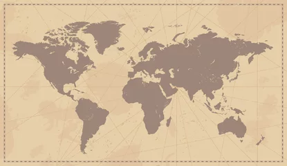 Store enrouleur Carte du monde Ancienne carte du monde vintage