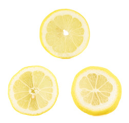 Round lemon slices isolated