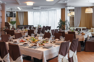 Table set for event party or wedding reception celebration